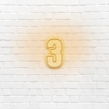 Number Three LED Neon Sign