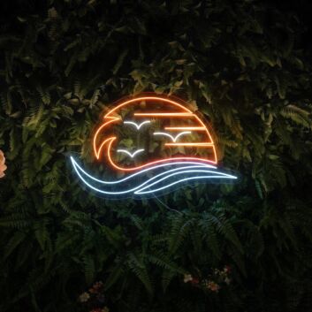 Sunrise Led Neon Sign Sea With The Sun Led Sign Summer Beach Lover Neon Light