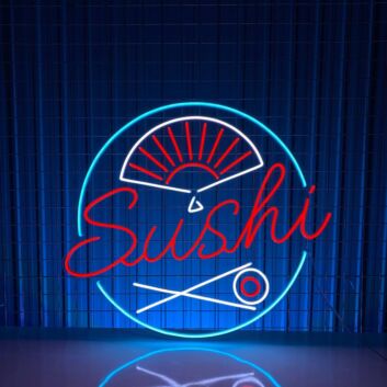 Sushi Neon Led Sign Sashimi Japanese Logo Deco Sushi Hanging Led Neon Sign