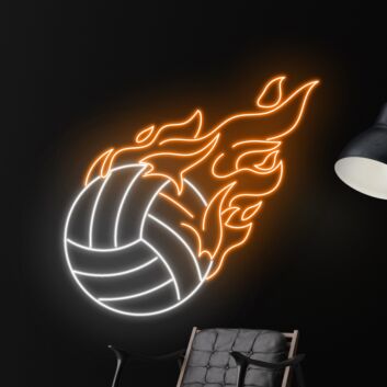 Volleyball Fire Neon Light Christmas Sport Club Decor
