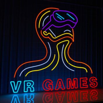 Vr Games Led Neon Sign Gamer Decor Vr Neon Led Sign Vr Games Bar Hanging Led Neon Sign