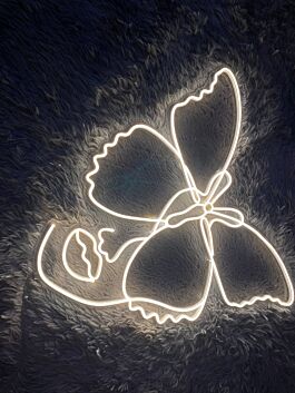 Woman Face Butterfly Animal Lover Neon Light Decor