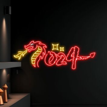 Year Of The Dragon New Year Celebration Room Wall Christmas Led Neon Decor