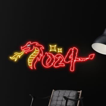 Year Of The Dragon New Year Celebration Room Wall Christmas Led Neon Decor