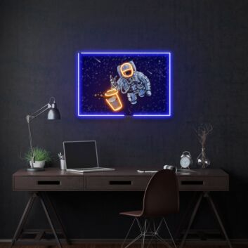 Astronaut Coffee Led Uv Neon Sign Coffee Wall Decor