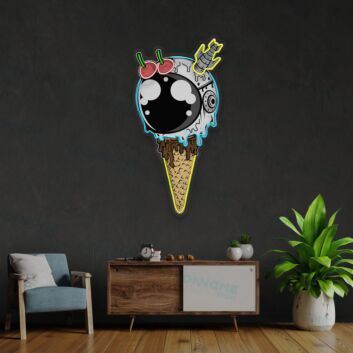 Astronaut Ice Cream Led Uv Neon Sign Coffee Wall Decor Ice Cream Sign