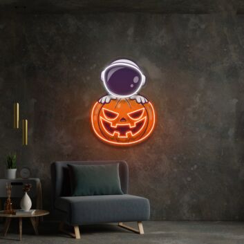 Astronaut Pumpkin Led Uv Neon Sign Halloween Party Wall Decor