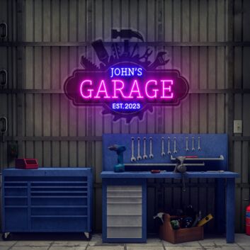 Garage Sign For Men Garage Decor Led Uv Neon Sign