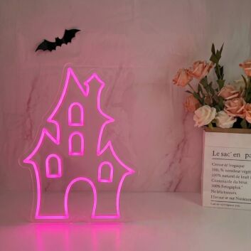 Ghost House Neon Sign Halloween Neon Sign Light Devil S House