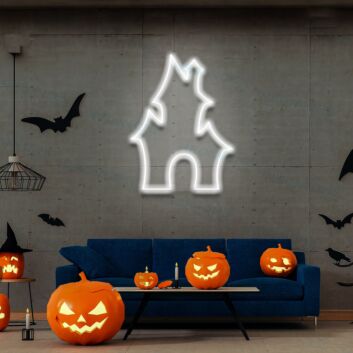 Ghost House Neon Sign Halloween Neon Sign Light Devil S House