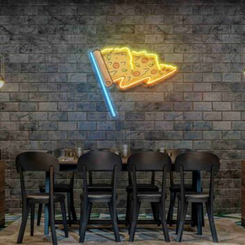 Pizza Flag Led Uv Neon Sign Restaurant Wall Decor Pizza Decor