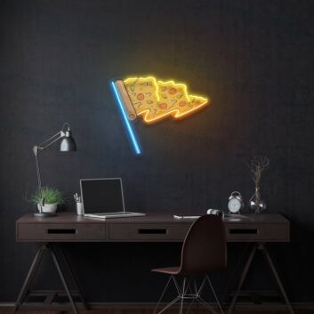 Pizza Flag Led Uv Neon Sign Restaurant Wall Decor Pizza Decor