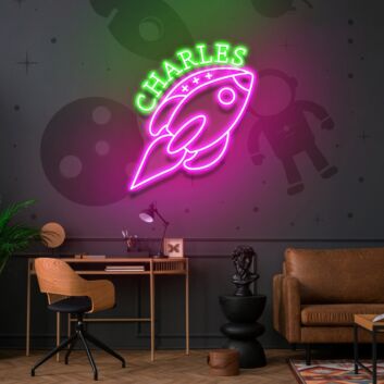 Rocket Space Gifts For Kids Rocket Wall Decor Led Neon Sign
