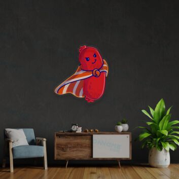 Sausage Led Uv Neon Sign Funny Restaurant Wall Decor Sausage Sign