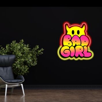 Bad Girl Uv Printed Neon Artwork Embrace Your Rebel Spirit