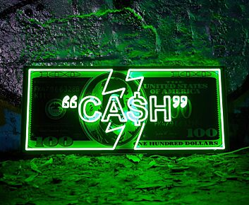 Cash Neon Sign Motivational Inspiration Illuminated