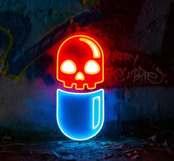 Chill Pill Neon Artwork Serene And Stylish