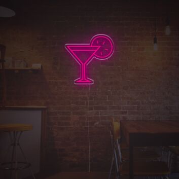 Cocktail With Lemon LED Neon Sign