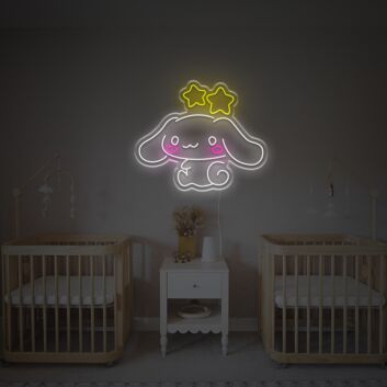 Cute Cinnamoroll with Stars LED Neon Sign