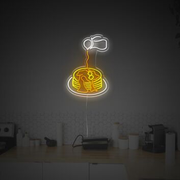 Pancake Stack with Syrup LED Neon Sign