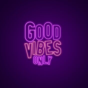 Good Vibes Only Stacked Block Lettering LED Neon Sign