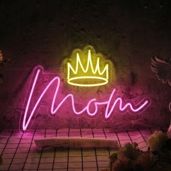 Mom With Crown LED Neon Sign