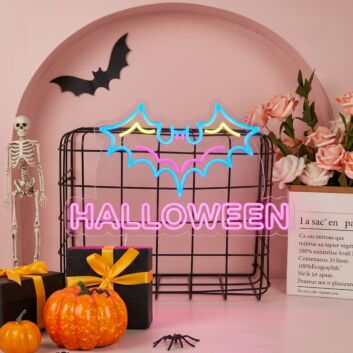 Halloween With Color Bat LED Neon Sign