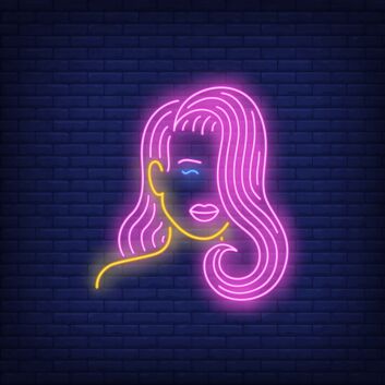 Long Hair Lady LED Neon Sign