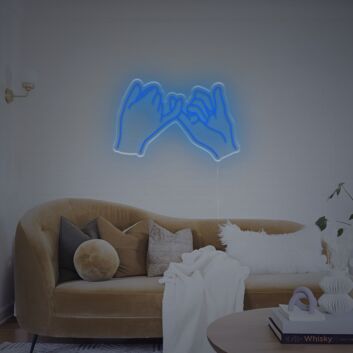 Pinky Promise Hands with Heart LED Neon Sign