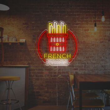 French Fries with Lettering LED Neon Sign