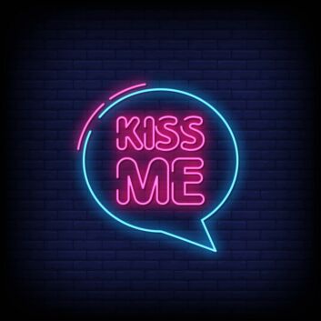 Kiss Me With Talking Bubble LED Neon Sign