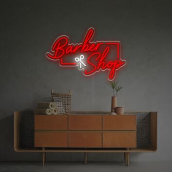 Barber Shop With Scissors LED Neon Sign