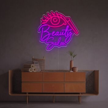 Beauty Salon With Eye Lash LED Neon Sign