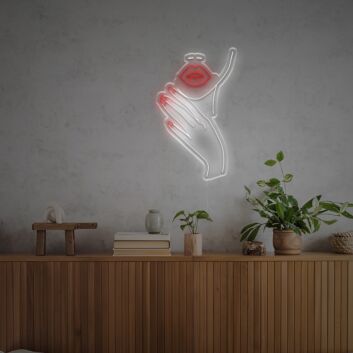 Woman with Red Nails LED Neon Sign