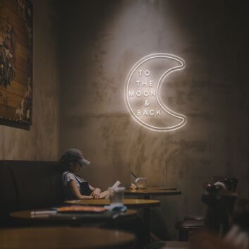 To The Moon And Back With The Moon LED Neon Sign