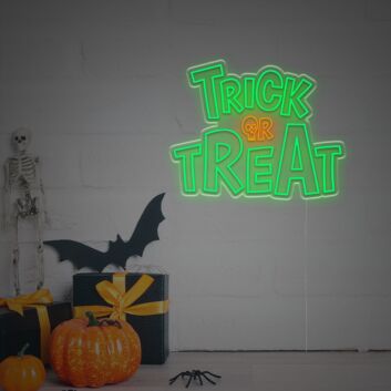 Trick Or Treat With Skull LED Neon Sign