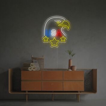 USA Eagle With Star LED Neon Sign