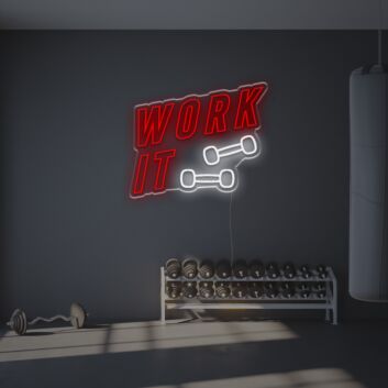 Work It with Dumbbells LED Neon Sign