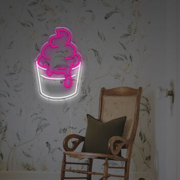Cupcake with Swirled Frosting LED Neon Sign