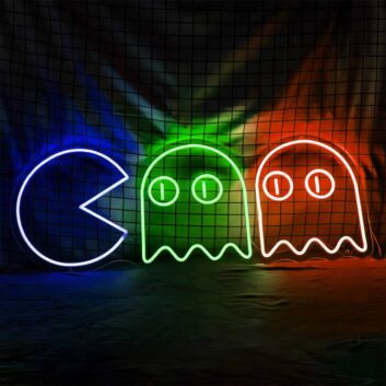 Pac Man Chasing Ghosts LED Sign
