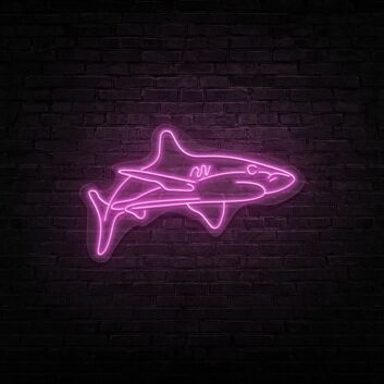 White Tip Shark Neon Sign