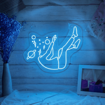 Falling Into Space Neon Sign