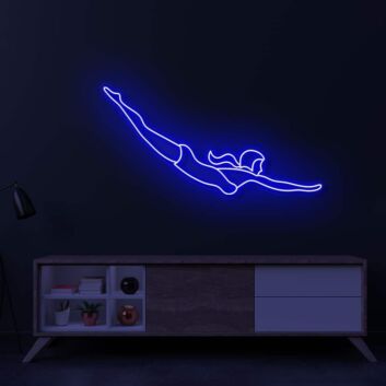 Cyan Blonde Diver LED Neon Sign