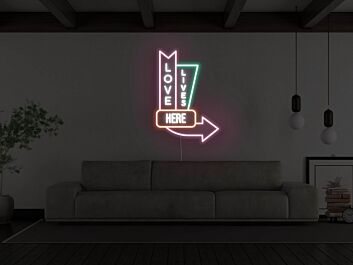 Vintage Love Lives Here Neon Sign