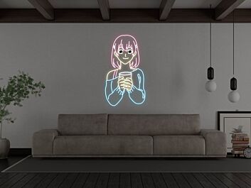Anime Thirsty Girl Neon Sign