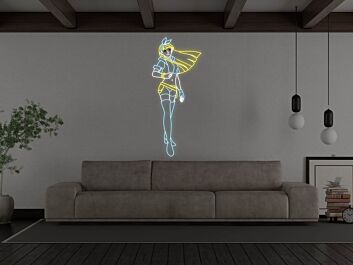 Anime Warrior Girl Neon Sign
