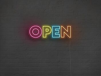 Rainbow Open Neon Sign