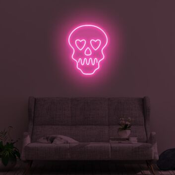Skull With Hearts LED Neon Sign