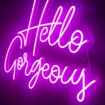 Overlapping Hello Gorgeous Script LED Neon Sign