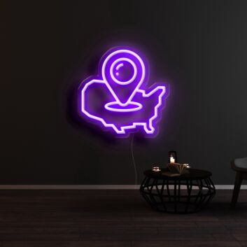 Mexico Map Pin Neon Sign